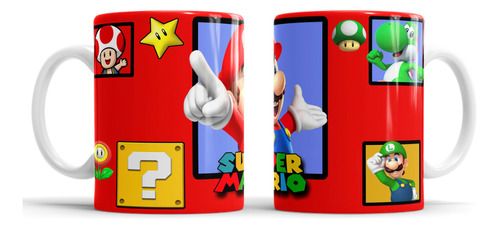Kit Imprimible Plantillas Tazas Super Mario Sublimación M1