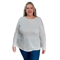 Comprar Remera Lisa Mujer Manga Larga Modal Spun Talle Especial Mc