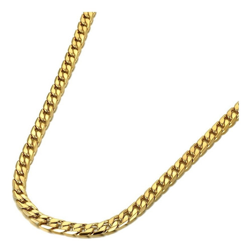 Collar Choker Estilo Cubano Eslabon Acero Inoxidable Unisex Color Dorado