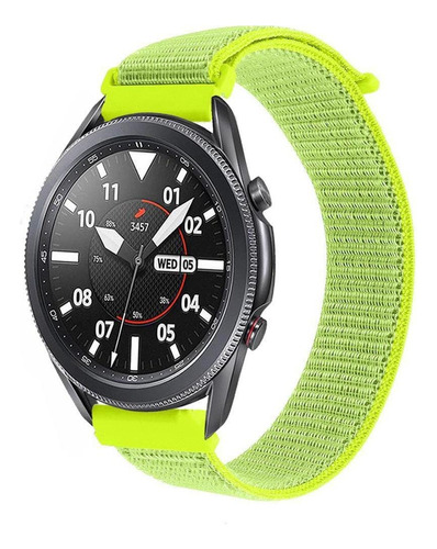 Pulseira De Nylon Para Galaxy Watch3 45mm Cor Verde Limão