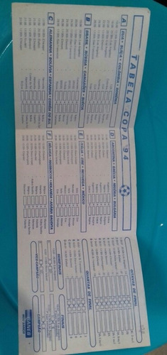 Copa Do Mundo De 1994!!!tabela Rara Ex Banco Baneb - Bahia .