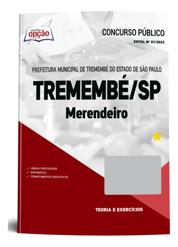 Apostila Concurso Tremembé-sp 2023 Merendeiro - Editora Opção