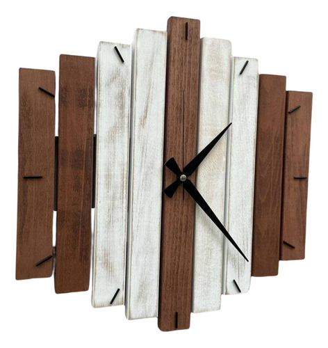 Reloj De Pared De Madera Moderno Cuarzo Silencioso 12 '' B