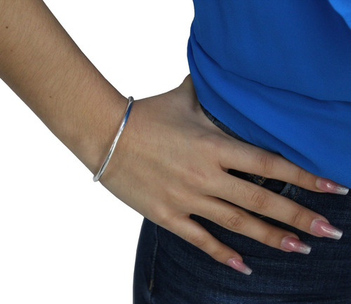 Imagen 6 de 10 de Pulsera Aro Ch De Plata .925 Agálea Joyería