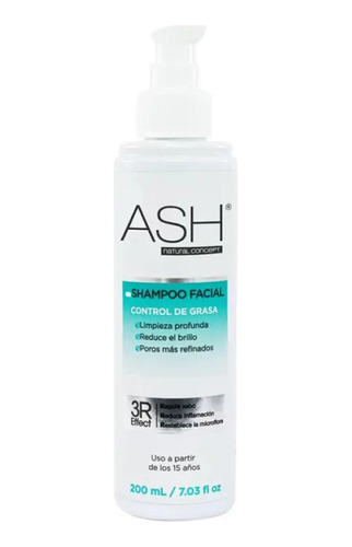 Espuma Facial Ash Natural Concept Control Grasa 200 Ml