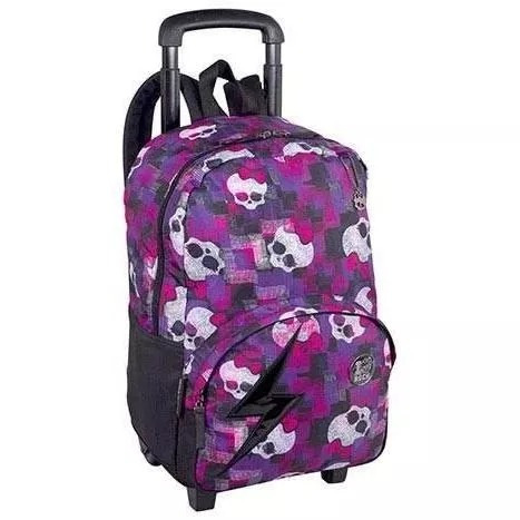 Mochila Rodinhas Escolar Monster High Sestini 15t06 Roxa