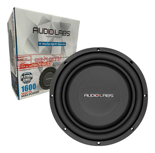 Subwoofer Plano Spl 10 Pulg Audiolabs Monsterflat10 600w Rms Negro