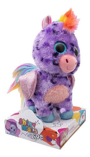 Peluche Con Movimiento Shinymals, Unicornio, Suave, Mide 10 Color Lila