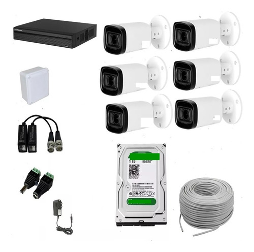 Kit De 6 Camaras De Suguridad Varifocales Full Hd1080p Dahua