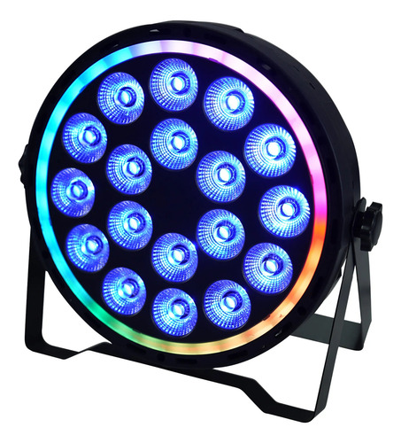 Refletor Led 18x18w Rgbwa+uv  Com Fita De Led  Bivolt Dmx