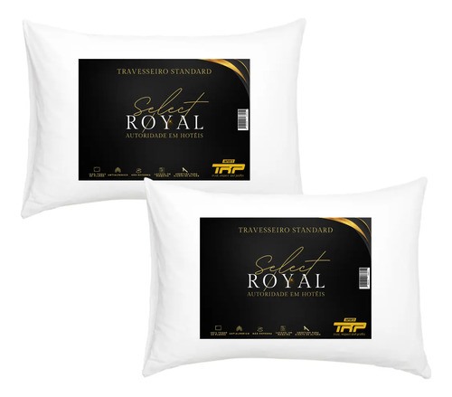 Kit 2 Travesseiros Select Royal Toque De Plumas Linha Hotel Cor Branco