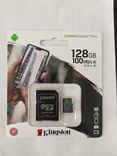 Micro Sd Kingston 128 Gb. 100 Mb/s. Clase 10