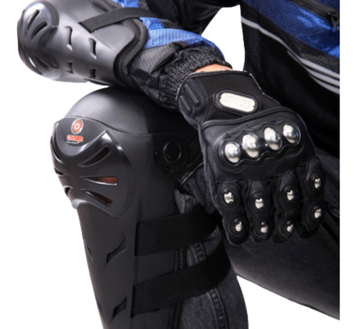 Kit Rodilleras + Coderas De Proteccion Moto Articuladas Hjtl