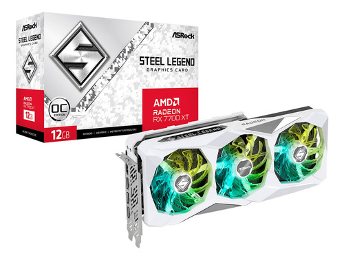 Tarjeta De Video Radeon Rx 7700 Xt Steel Legend 12gb Oc