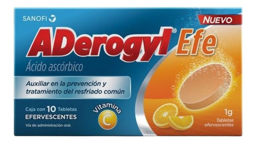 Imagen 1 de 6 de Aderogyl Efe Sabor Naranja 1gr Con 10 Tabletas Efervescentes