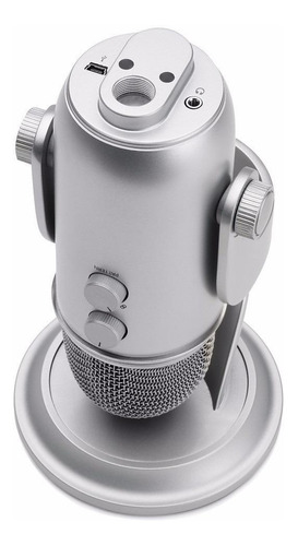 Micrófono Blue Yeti condensador omnidireccional silver