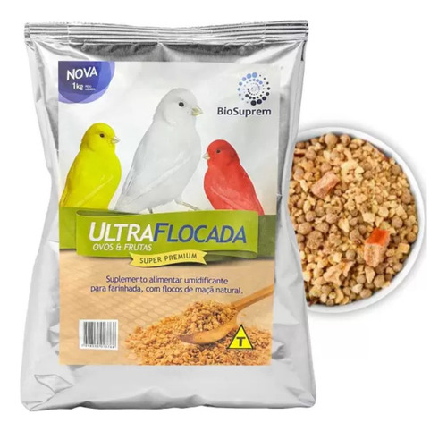 Farinhada Ultra Flocada Umida Melhor Suplemento Pássaros 1kg