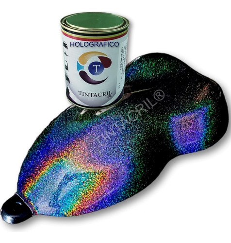 Pintura Holográfica - Arcoiris De #0.150µ X 250 Ml. Bicapa