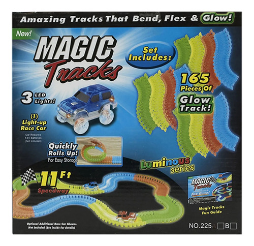 Pista De Auto Flexible Luminosa Magic Track 165 Piezas