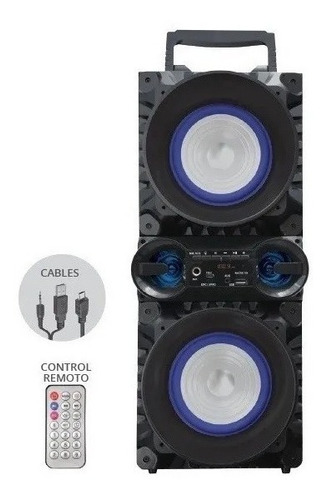 Bocina Recargable 2x5 Bluetooth Fm Micrófono Usb Mp3 9456