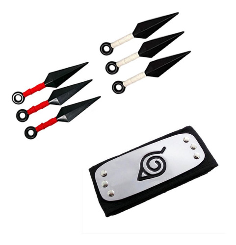 Bandana Naruto Aldea Hoja Shippuden + 6 Kunai Kit Completo