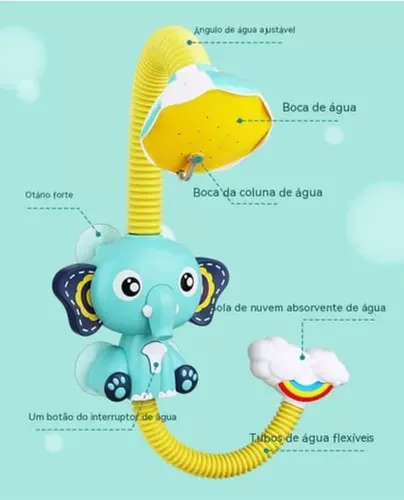 Ducha Eléctrica Para Bañera De Bebe Diseño De Elefante