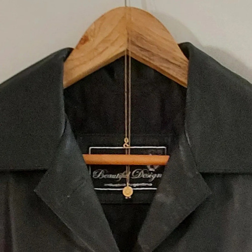 Campera Larga Muy Abrigada, Cuero Vacuno. Talle M Amplio.