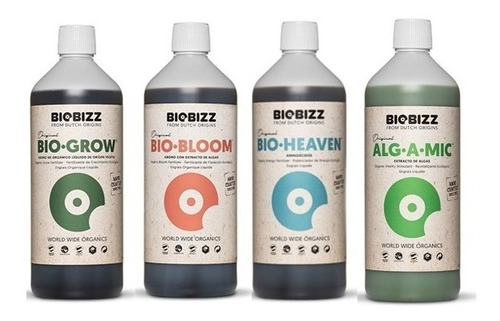 Kit Biobizz Bio Grow + Bio Bloom+ Algaamic+ Bio Heaven 500ml