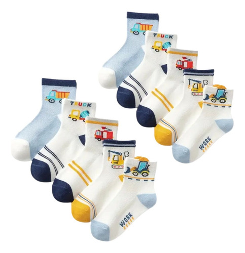 Calcetines Para Niños Algodón 12 Pares Transpirables Cómodos