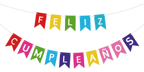 Colorido Feliz Cumpleaño Banner Fiesta Tematica Decoracion