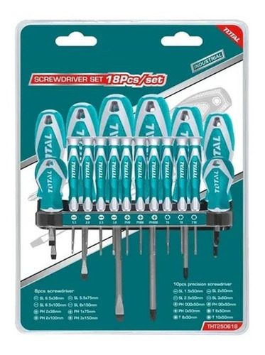 Set De 18 Destornilladores Total Tht250618 Industrial