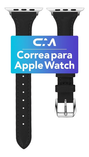 Correa Para Apple Watch Cuero 42/44/45 Mm Negro