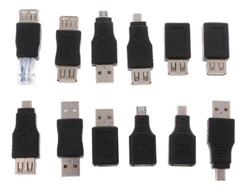 Adaptador Mini Micro Usb Rj45 Otg, 12 Piezas/juego