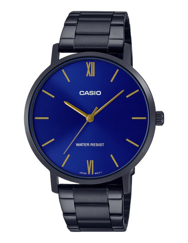 Reloj Casio Mtp-vt01b-2budf Elegante Azul Resistente Al Agua