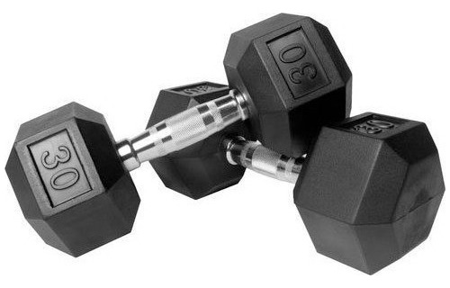 Mancuerna Hexagonal Fija 30 Kg - Pesas - Dumbell X 1 Pieza 