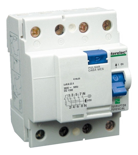 Disyuntor Diferencial Tetrapolar - 4x63 Amp - Interelec