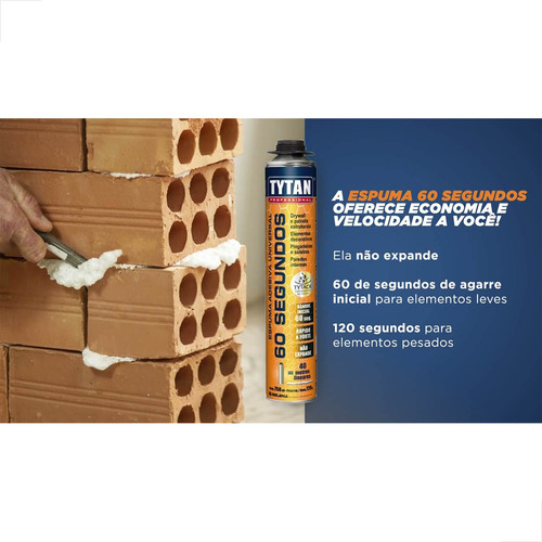 Kit Espuma Adesiva 60 Segundos Com Aplic30 E Limpador