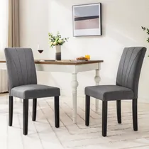 Comprar Juego De 2 Sillas De Comedor Tapizadas Modernas Con Respaldo