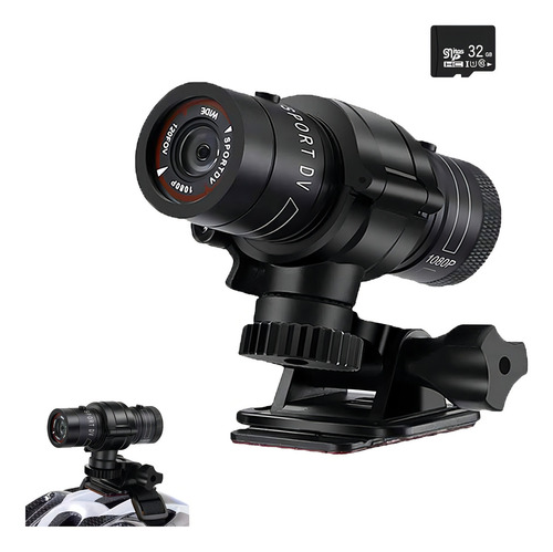 Fonykadpt - Cámara Para Casco De Bicicleta, Cámara De Acción Deportiva Hd 1080p, Cámara Para Casco De Motocicleta, Cámara De Video Impermeable, Para Exteriores (tf32g)