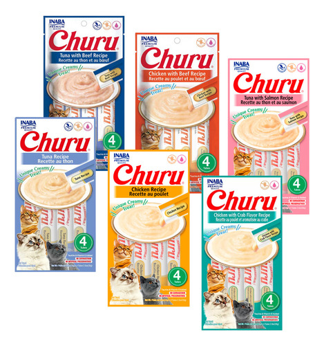 Churu Gatos Sabores Surtidos Pack X6 - Variedades 