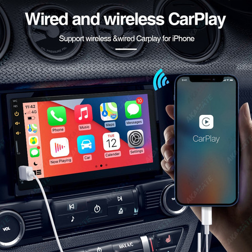7'' 2 Din Auto Estéreo Carplay Mirrorlink Pantalla Táctil