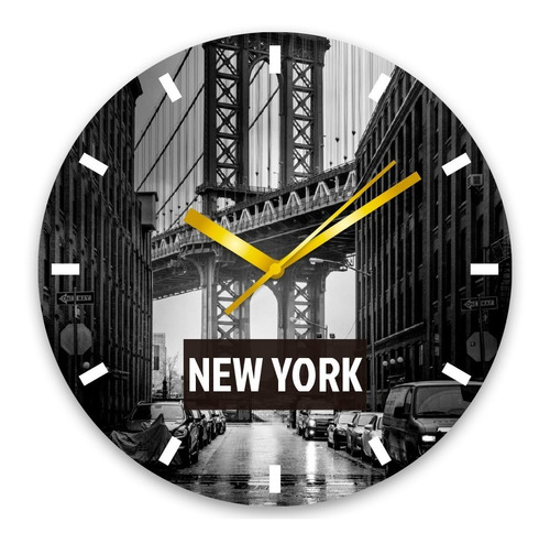 Reloj De Pared New York London Sidney Tokyo 25cm C/u