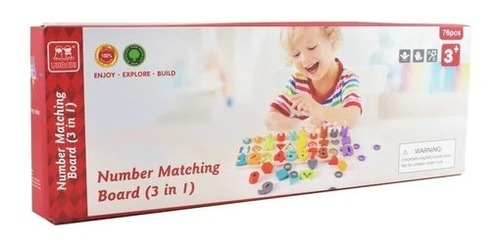 Imagen 5 de 5 de Tablero De Números Encastre 3 En 1 Madera Ik0264