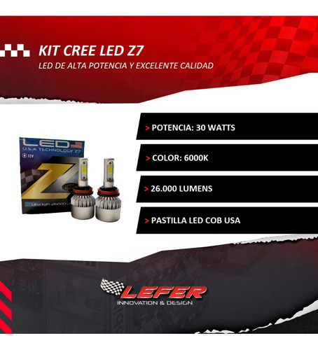 Imagen 2 de 9 de Kit Cree Led Z7 H4 Alta Y Baja 26.000 Lm Chip Usa 12-24v