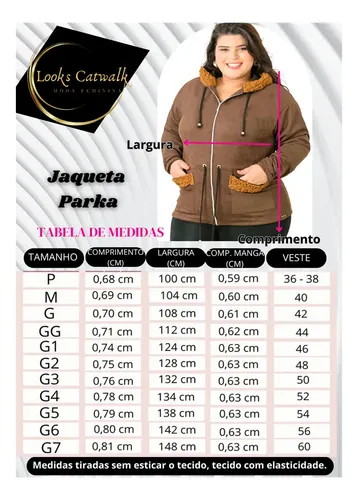 Jaqueta Plus Size Parka Feminina Com Capuz E Bolsos Suede