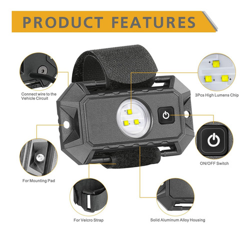 Luz De Domo Led De Utv 12v Con Interruptor, Iluminación