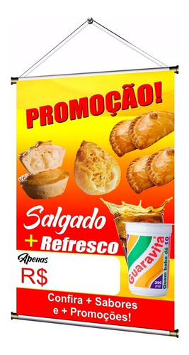 Banner Pronto Temos Salgado + Refresco