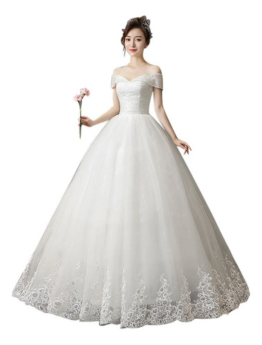 Vestido Noiva Princesa Decote Com Saiote, Veu  Luva 9013