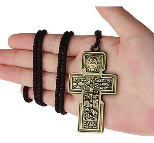 Collar Colgante De Cruz De Jesús Ortodoxo Cottvott, Collar