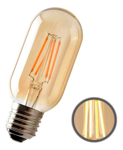 Foco Edison Vintage Chaparro Led Ambar 4w T45